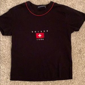 Brandy Melville black and red crop top